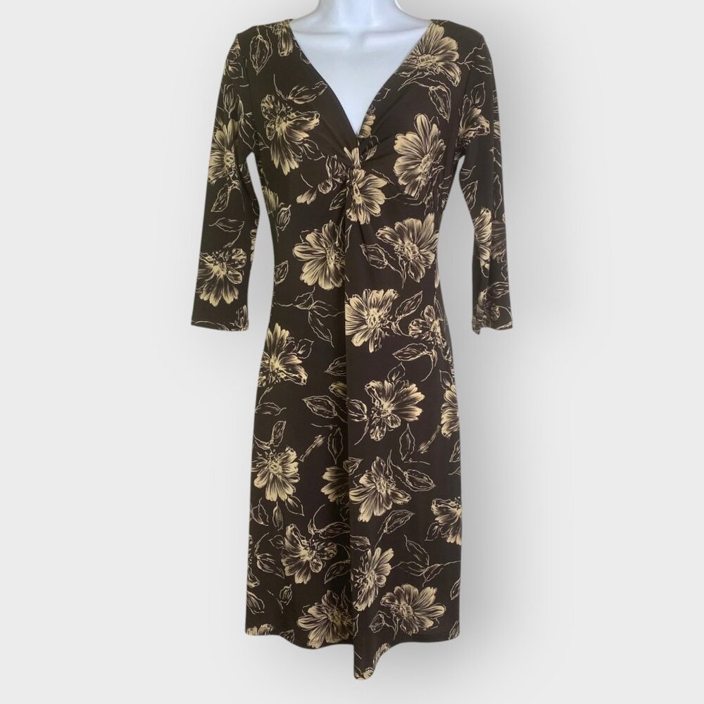 Vtg Y2k B Moss Babydoll Dress | S | Brown Floral | USA | Whimsigoth Forest Fairy